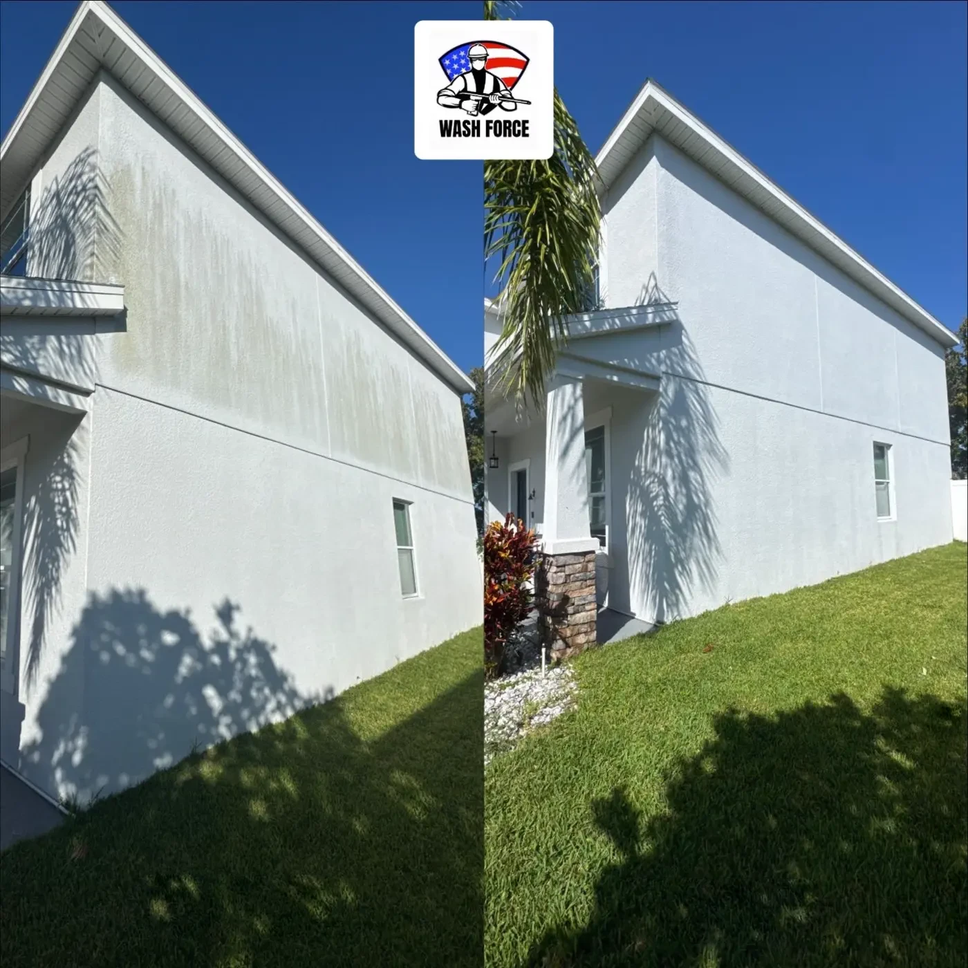 Stucco soft wash — algae gone