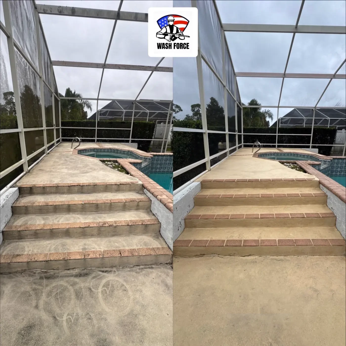 Enclosure deck cleaned same visit